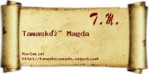 Tamaskó Magda névjegykártya